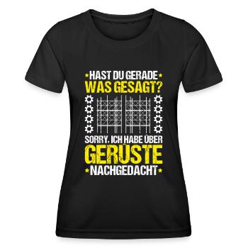 Gerüstbauer Gerüstbau Gerüstmonteur Scaffolder - Frauen Funktions-T-Shirt - Schwarz - Vorne - AI Model Female 172 light (172cm)