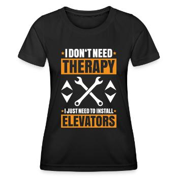 Elevator Fitter Elevator Mechanic Elevator Mechanic - Women's Functional T-Shirt - black - Front - AI Model Female 172 light (172cm)