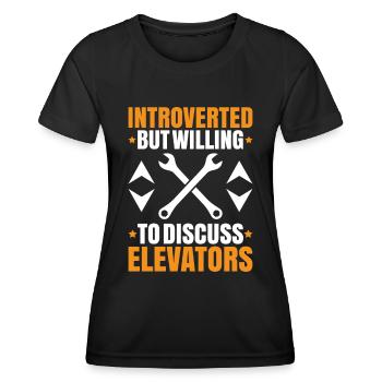 Elevator Fitter Elevator Mechanic Elevator Mechanic - Women's Functional T-Shirt - black - Front - AI Model Female 172 light (172cm)