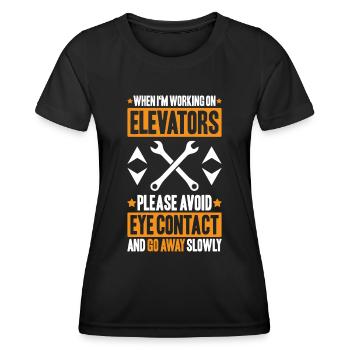 Elevator Fitter Elevator Mechanic Elevator Mechanic - Women's Functional T-Shirt - black - Front - AI Model Female 172 light (172cm)