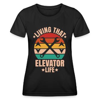 Elevator Fitter Elevator Mechanic Elevator Mechanic - Women's Functional T-Shirt - black - Front - AI Model Female 172 light (172cm)