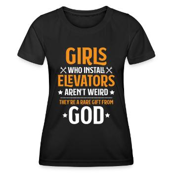 Elevator Fitter Elevator Mechanic Elevator Mechanic - Women's Functional T-Shirt - black - Front - AI Model Female 172 light (172cm)
