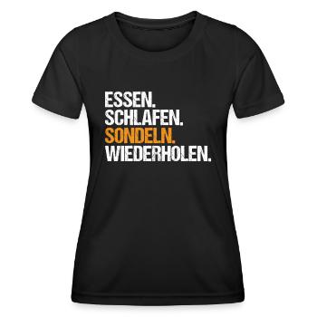 Sondengänger Sondler Metalldetektor Detectorist - Frauen Funktions-T-Shirt - Schwarz - Vorne - AI Model Female 172 light (172cm)