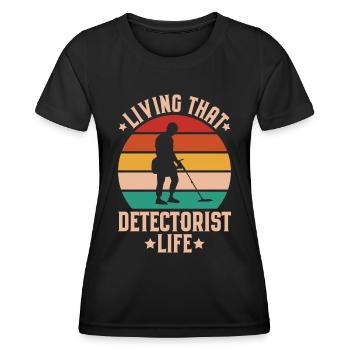 Sondengänger Sondler Metalldetektor Detectorist - Frauen Funktions-T-Shirt - Schwarz - Vorne - AI Model Female 172 light (172cm)