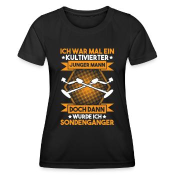Sondengänger Sondler Metalldetektor Detectorist - Frauen Funktions-T-Shirt - Schwarz - Vorne - AI Model Female 172 light (172cm)