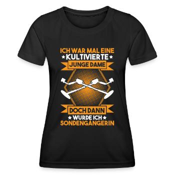 Sondengänger Sondler Metalldetektor Detectorist - Frauen Funktions-T-Shirt - Schwarz - Vorne - AI Model Female 172 light (172cm)