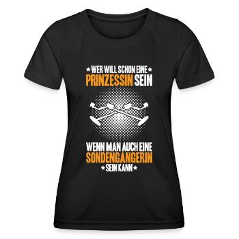 Sondengänger Sondler Metalldetektor Detectorist - Frauen Funktions-T-Shirt - Schwarz - Vorne - AI Model Female 172 light (172cm)