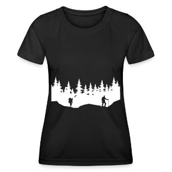 Arbres - Randonnée - (2) - T-shirt sport Femme - noir - Devant - AI Model Female 172 light (172cm)