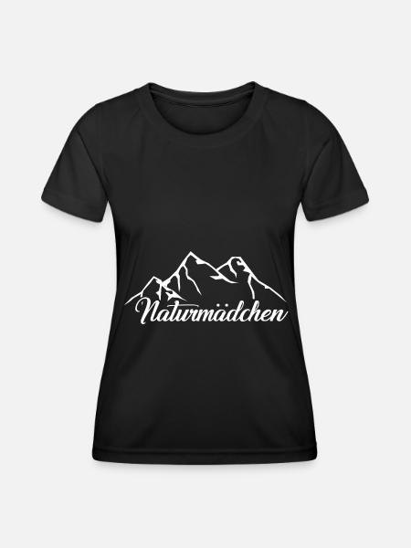 Natturmadchen -(B) - Frauen Funktions-T-Shirt - Schwarz