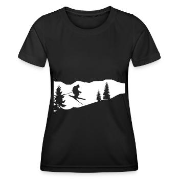 Ski - (51) - T-shirt sport Femme - noir - Devant - AI Model Female 172 light (172cm)