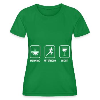 In the morning at night and running - - Women's Functional T-Shirt - kelly green - Front - AI Model Female 172 dark (172cm)