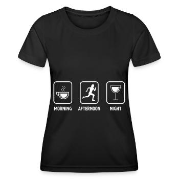 Matin soir et course 1 - - T-shirt sport Femme - noir - Devant - AI Model Female 172 light (172cm)