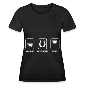 Matin, après-midi, soir et cheval 2 - - T-shirt sport Femme - noir - Devant - AI Model Female 172 light (172cm)