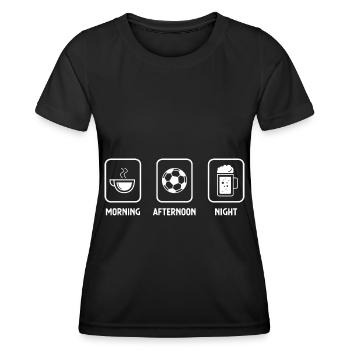 Morning, Afternoon, Night and Football - (2) - Women's Functional T-Shirt - black - Front - AI Model Female 172 light (172cm)
