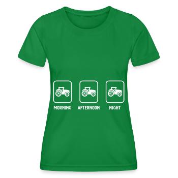 Morgens Nachts und Landwirtschaft - (3) - Frauen Funktions-T-Shirt - Kelly Green - Vorne - AI Model Female 172 dark (172cm)