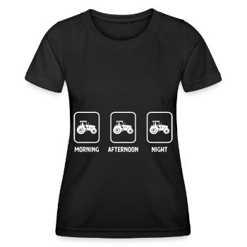 Matin après-midi Soir et agriculture 1 - (3) - T-shirt sport Femme - noir - Devant - AI Model Female 172 light (172cm)
