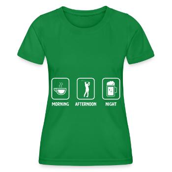 Morgen, Nachmittag, Nacht und Golf - (2) - Frauen Funktions-T-Shirt - Kelly Green - Vorne - AI Model Female 172 dark (172cm)
