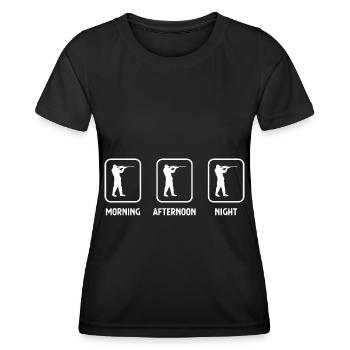 Morning Night and Hunting 1 - (3) - Women's Functional T-Shirt - black - Front - AI Model Female 172 light (172cm)