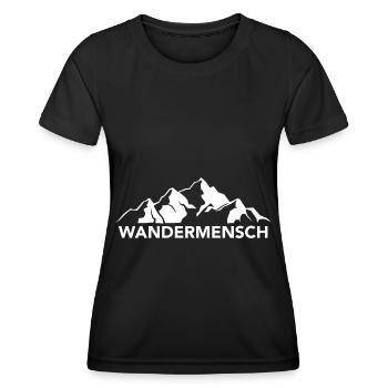 Wandermensch - (3) - Frauen Funktions-T-Shirt - Schwarz - Vorne - AI Model Female 172 light (172cm)
