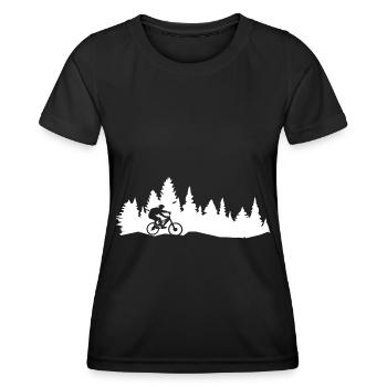 Trees - Mountain biking - - Women's Functional T-Shirt - black - Front - AI Model Female 172 light (172cm)