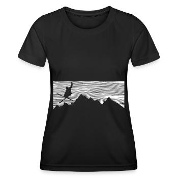 Montagne - Ski - (10) - T-shirt sport Femme - noir - Devant - AI Model Female 172 light (172cm)