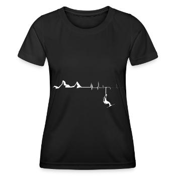 Berg - Herzklopfen - Skifahrer - (2) - Frauen Funktions-T-Shirt - Schwarz - Vorne - AI Model Female 172 light (172cm)