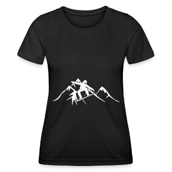 Montagne - Snowboard - (25) - T-shirt sport Femme - noir - Devant - AI Model Female 172 light (172cm)