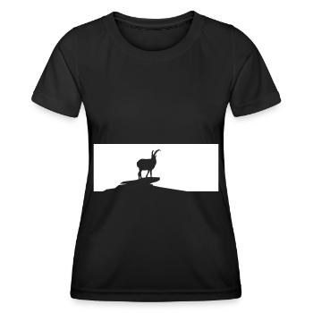 Chèvre - (2) - T-shirt sport Femme - noir - Devant - AI Model Female 172 light (172cm)