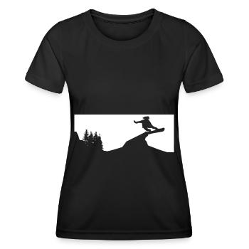 Snowboarding - (14) - Women's Functional T-Shirt - black - Front - AI Model Female 172 light (172cm)