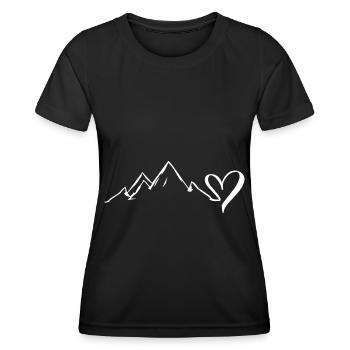 Heart - Mountain - (3) - Women's Functional T-Shirt - black - Front - AI Model Female 172 light (172cm)