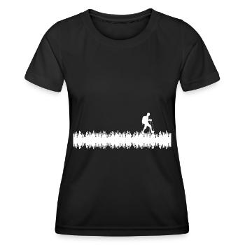 Klangwellen - Wandern - (2) - Frauen Funktions-T-Shirt - Schwarz - Vorne - AI Model Female 172 light (172cm)