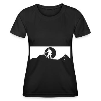 Montagne - Randonnée - (6) - T-shirt sport Femme - noir - Devant - AI Model Female 172 light (172cm)