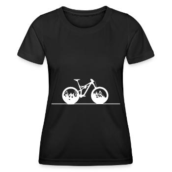 Straight Line - Mountain - Cycling - - Women's Functional T-Shirt - black - Front - AI Model Female 172 light (172cm)