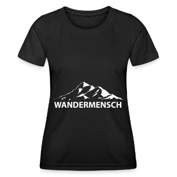 Wandermensch - (5) - Frauen Funktions-T-Shirt - Schwarz - Vorne - AI Model Female 172 light (172cm)