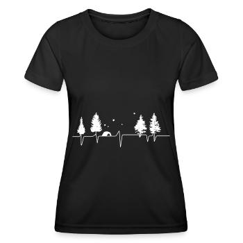 Herzschlag - Camping - (3) - Frauen Funktions-T-Shirt - Schwarz - Vorne - AI Model Female 172 light (172cm)