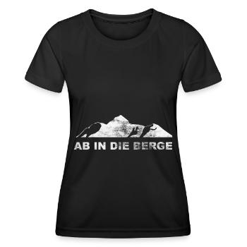 Ab In Die Berge - - Frauen Funktions-T-Shirt - Schwarz - Vorne - AI Model Female 172 light (172cm)