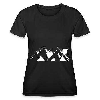 Mountain - Skiing - (13) - Women's Functional T-Shirt - black - Front - AI Model Female 172 light (172cm)