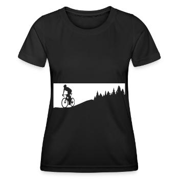 Arbres - Cyclisme - (5) - T-shirt sport Femme - noir - Devant - AI Model Female 172 light (172cm)