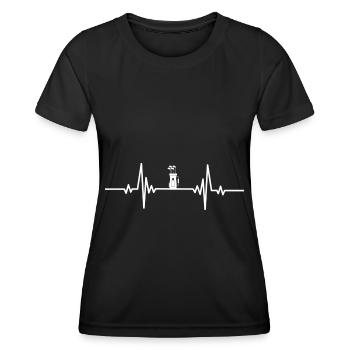 Heartbeat-Golfschlägertasche - Frauen Funktions-T-Shirt - Schwarz - Vorne - AI Model Female 172 light (172cm)