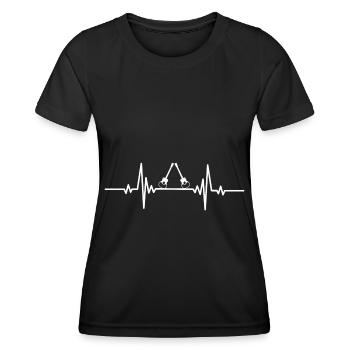 Herzschlag Gitarre Musikinstrument - Frauen Funktions-T-Shirt - Schwarz - Vorne - AI Model Female 172 light (172cm)