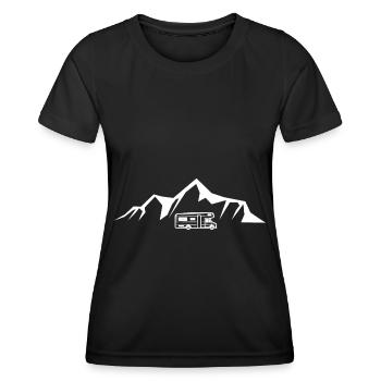 Mountain - Camping Van - (8) - Women's Functional T-Shirt - black - Front - AI Model Female 172 light (172cm)