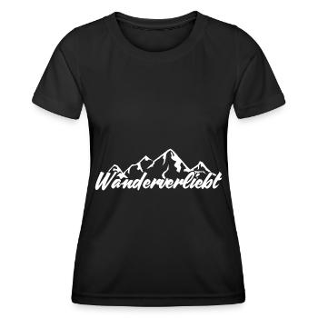 Wanderverliebt - - Frauen Funktions-T-Shirt - Schwarz - Vorne - AI Model Female 172 light (172cm)