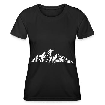 Montagne - Snowboard - (9) - T-shirt sport Femme - noir - Devant - AI Model Female 172 light (172cm)