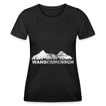 Wandermensch - (2) - Frauen Funktions-T-Shirt - Schwarz - Vorne - AI Model Female 172 light (172cm)