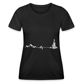 Herzschlag - Wein - Berg - (5) - Frauen Funktions-T-Shirt - Schwarz - Vorne - AI Model Female 172 light (172cm)