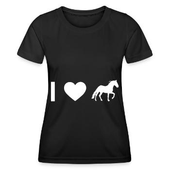 I coeur et cheval - - T-shirt sport Femme - noir - Devant - AI Model Female 172 light (172cm)