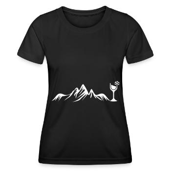 Wein - Berg - - Frauen Funktions-T-Shirt - Schwarz - Vorne - AI Model Female 172 light (172cm)