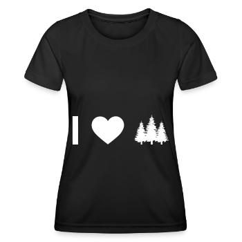 Ich Herz und Bäume - - Frauen Funktions-T-Shirt - Schwarz - Vorne - AI Model Female 172 light (172cm)