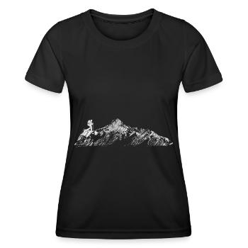 Berg - Wanderer - (10) - Frauen Funktions-T-Shirt - Schwarz - Vorne - AI Model Female 172 light (172cm)