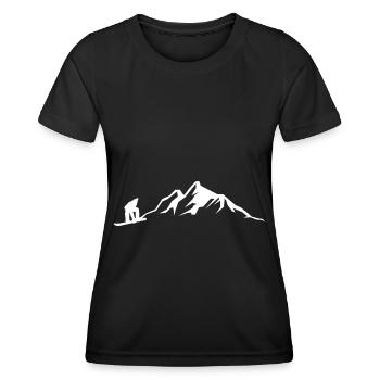 Montagne - Snowboard - (12) - T-shirt sport Femme - noir - Devant - AI Model Female 172 light (172cm)
